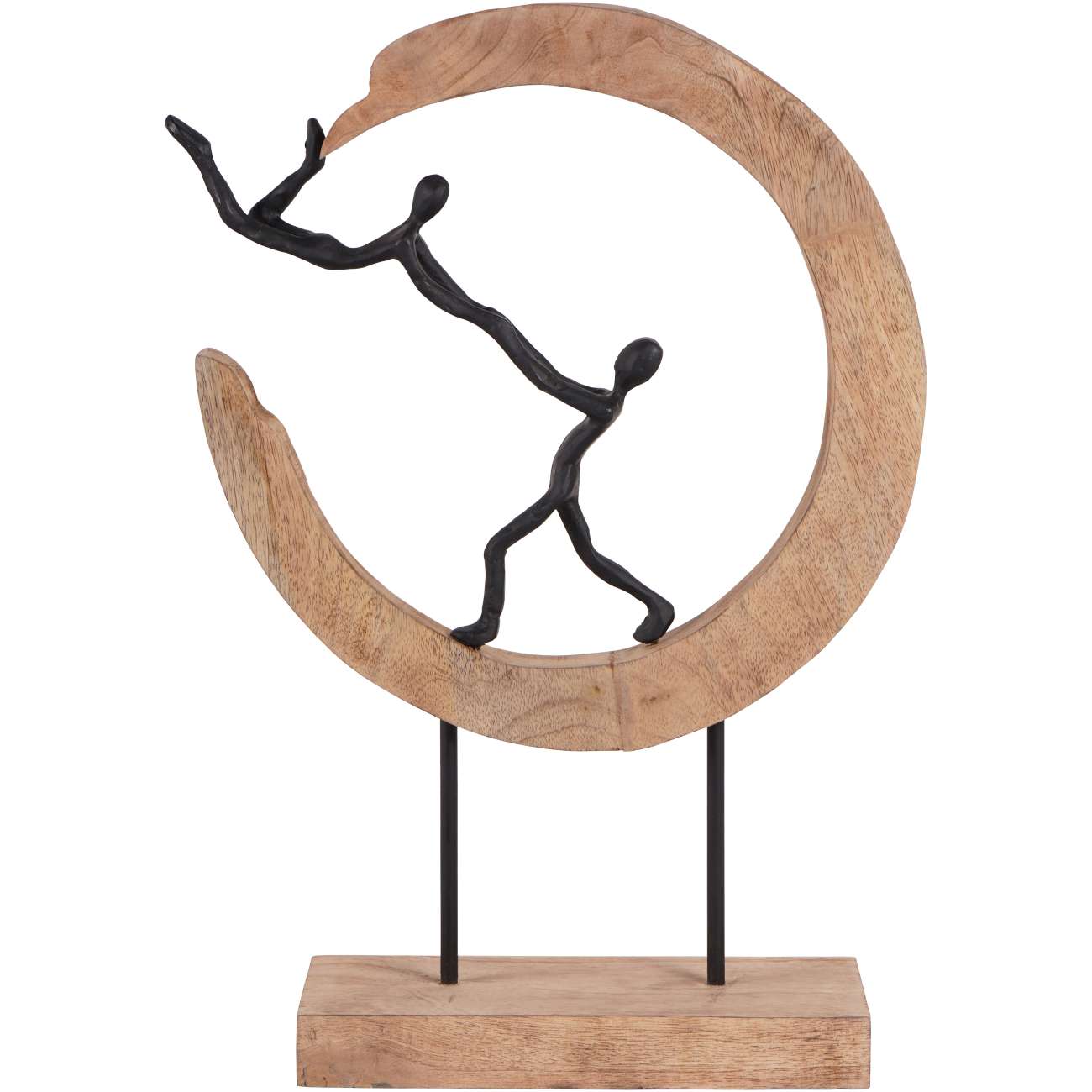 Playful People in Sculpture on Wooden Stand